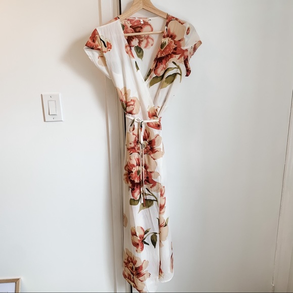 SOLD - Floral Midi Wrap Dress - Picture 5 of 5